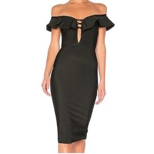 Revolve About Us Black Reagan Bandage Body Con Dress XL